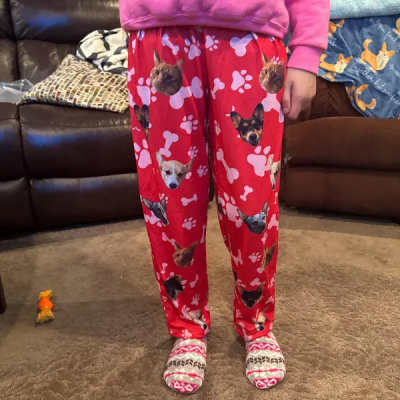 Custom Pet Portrait Pajama Pants Personalized Dog Face Pajamas Pants Unique Gift for Pet Lover Christmas Gifts
