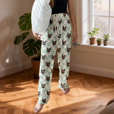 Custom Pet Portrait Pajama Pants Personalized Dog Face Pajamas Pants Unique Gift for Pet Lover Christmas Gifts