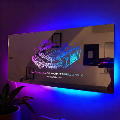 Gaylord Family Oklahoma Memorial Stadium Mirror Light Unique Gifts For Sports Lovers Christmas Gift Game Day Gift