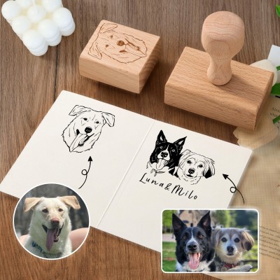 Personalized Pet Portrait Stamp Custom Dog Stamp for Dog Lovers Memorial Gift for Pet Lovers