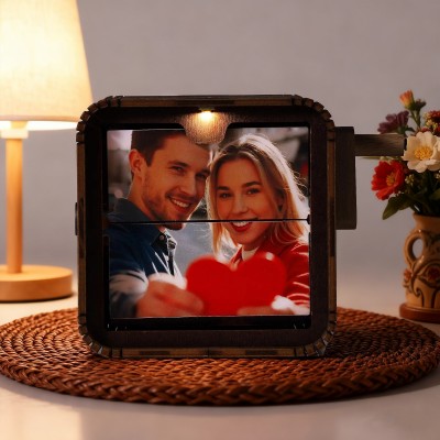 Custom Hand Crank Photo Flipbook Animation Box with Light Gifts for Couple Anniversary Gift Christmas Gift