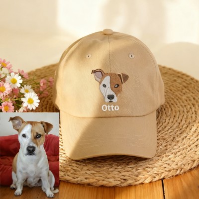 Custom Embroidered Pet Portrait Hat Personalized Dog & Cat Baseball Cap Gift for Dog Owners Pet Lover Gift Christmas Gift