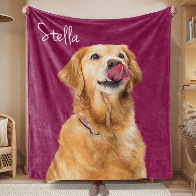 Custom Dog Blanket with Name Pet Photo Blanket Memorial Gifts for Pet Lovers Christmas Gift for Dog Mom