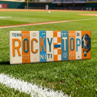 Rocky Top License Plate Sign Tennessee Volunteers Wall Art Dorm & Game Day Decor Christmas Gift