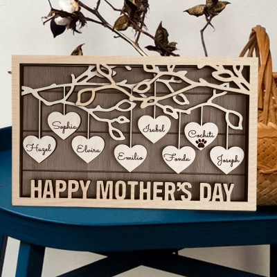 Personalized Happy Mother's Day Family Tree Name Sign