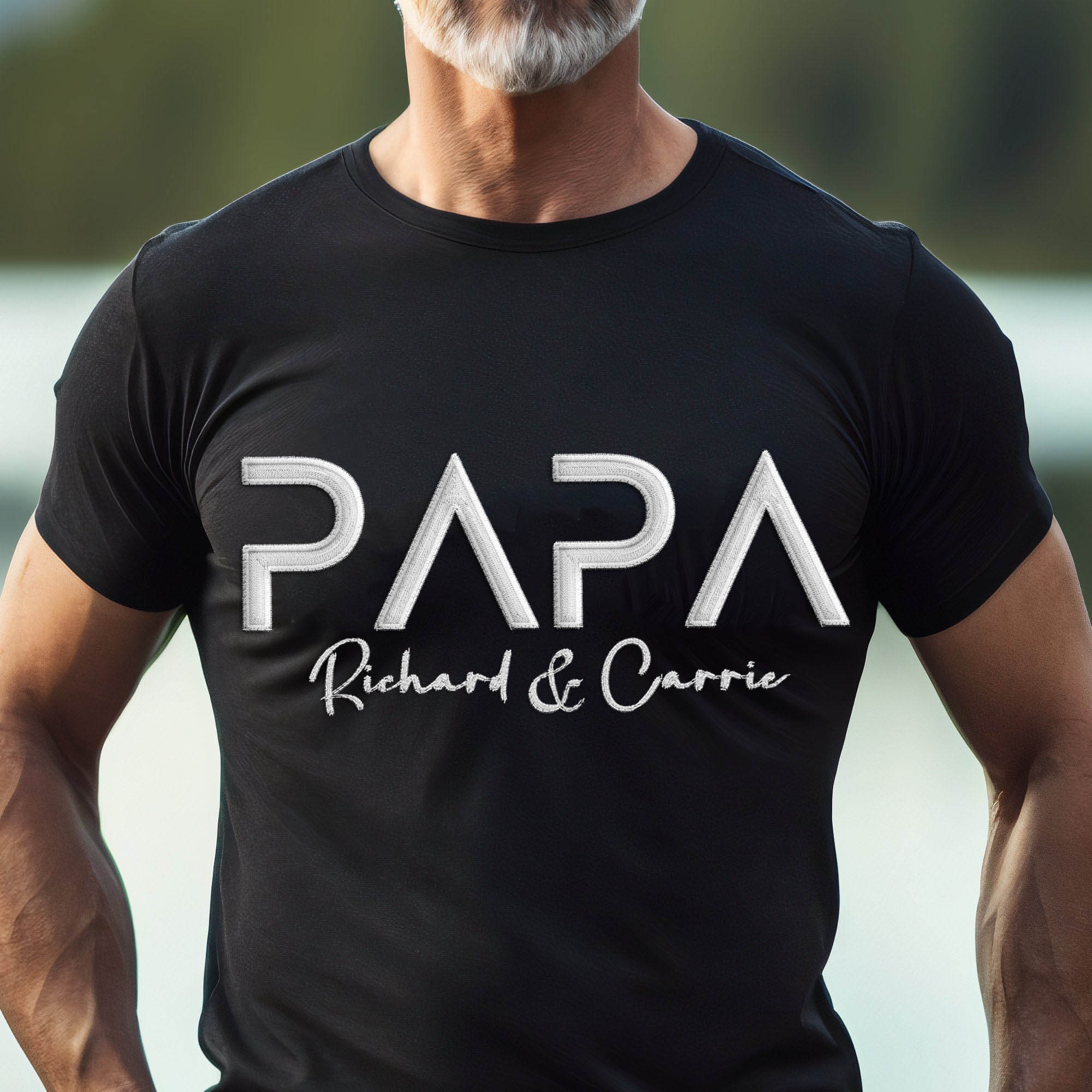 Papa Geborduurd Aangepast T-shirt Hoodie Sweatshirt Met Kindernamen Unieke Vaderdag Cadeau-ideeën