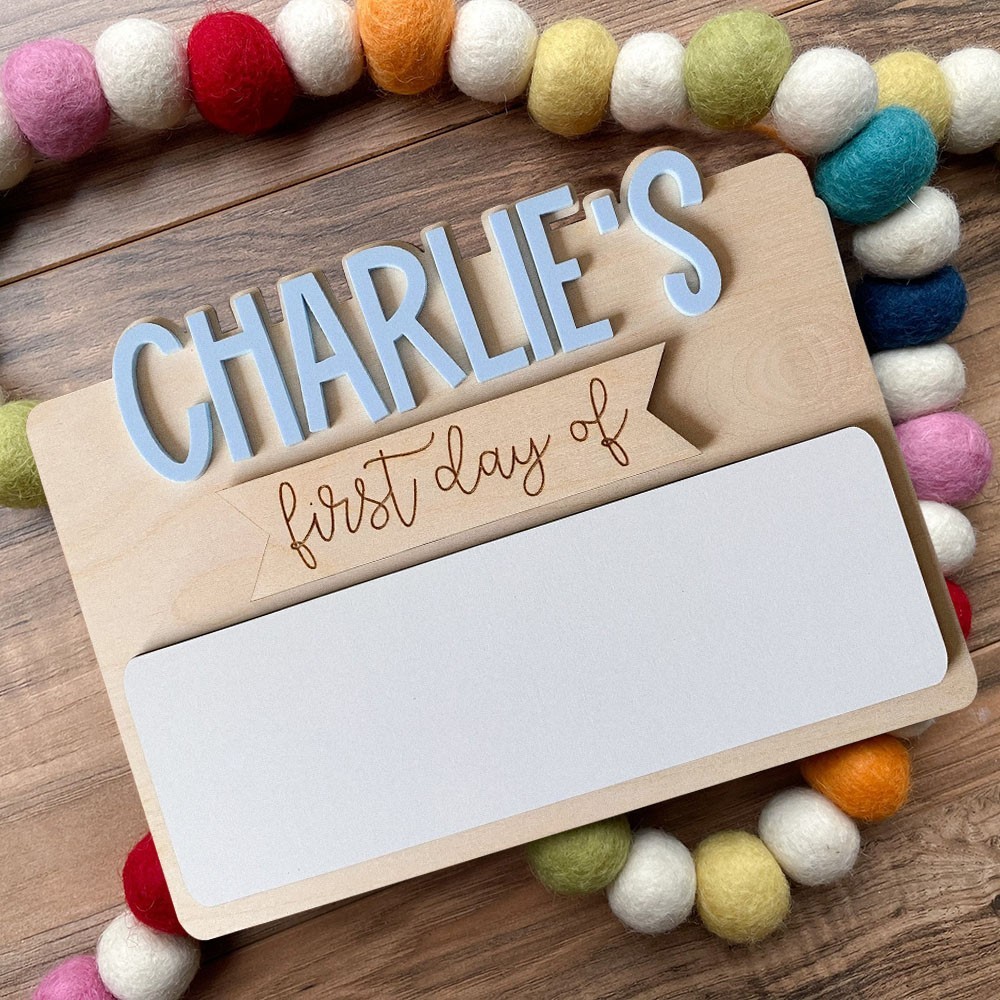 Aangepast herbruikbaar uitwisbaar eerste en laatste schooldagbord Betekenisvol cadeau voor kinderen