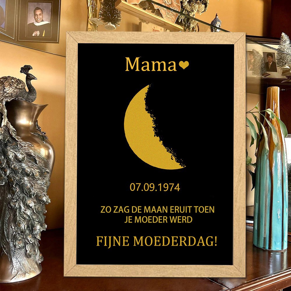 Gepersonaliseerd maanfase houten bord voor Moederdag cadeau Nieuw moeder cadeau