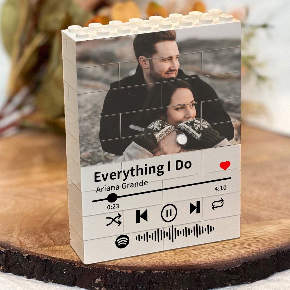Aangepaste Spotify Code Bouwsteen Fotoblok voor Koppels Jubileum Geschenken voor Vrouw Man Unieke Valentijnsdag Geschenken
