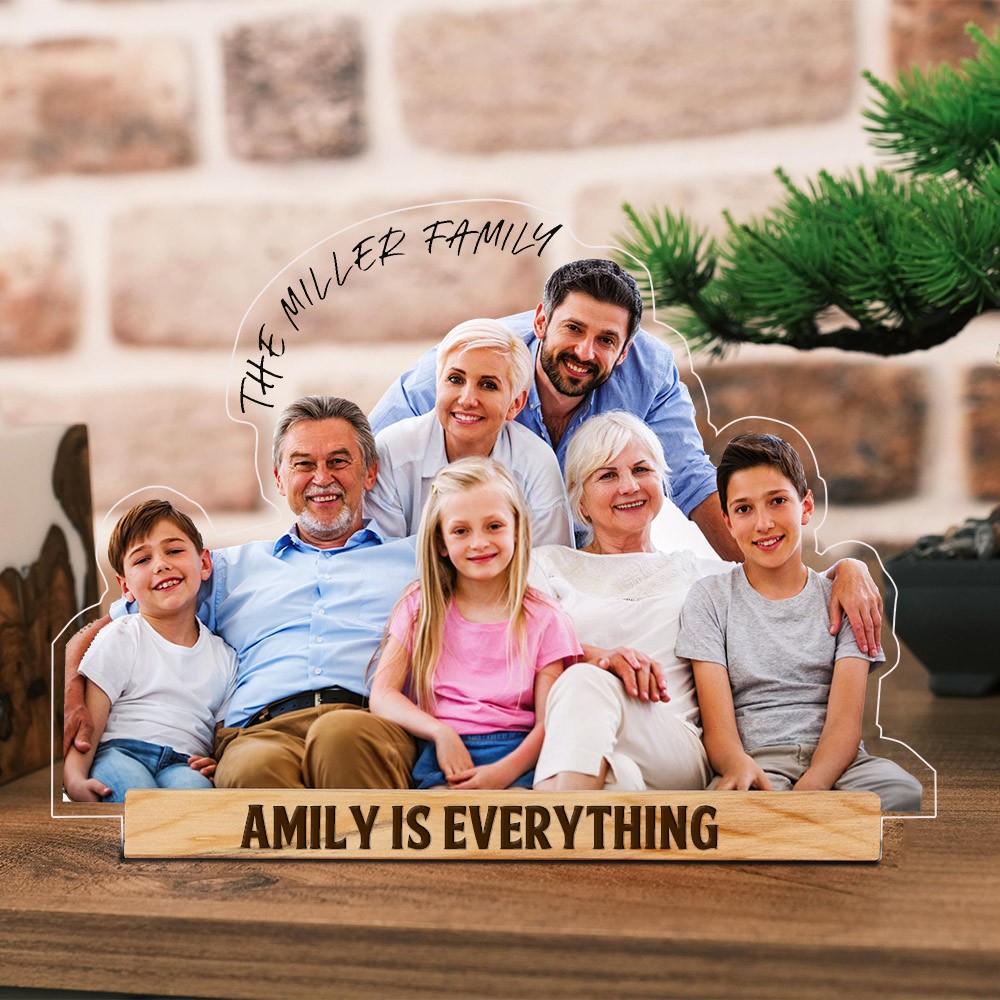 Gepersonaliseerd familie acryl fotobeeldje Uniek cadeau voor moeder vader Kerstcadeau-ideeën