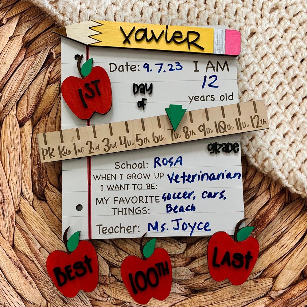 Aangepaste verwisselbare Back to School foto prop bord Eerste/100e/Laatste dag van school houten bord cadeaus voor kinderen