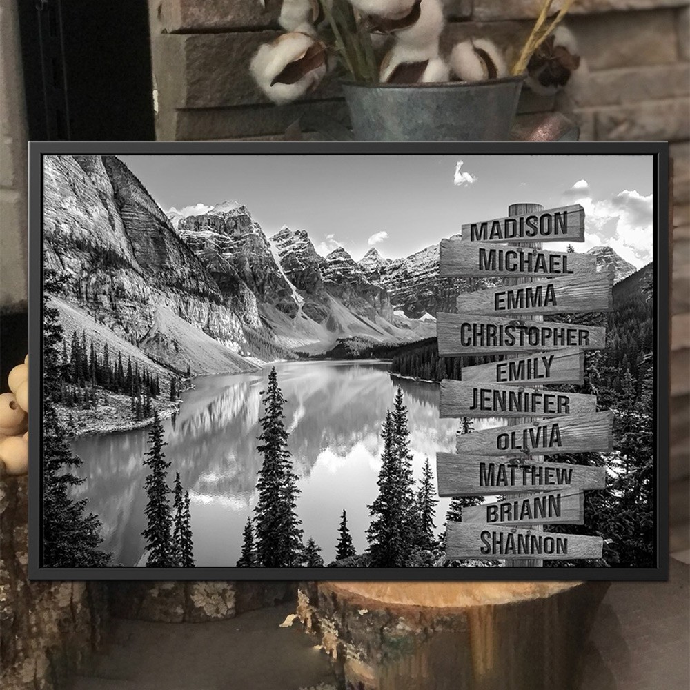 Mountain Art Family Multi-Names Vintage Straatnaambord Gepersonaliseerde Familie Geschenken