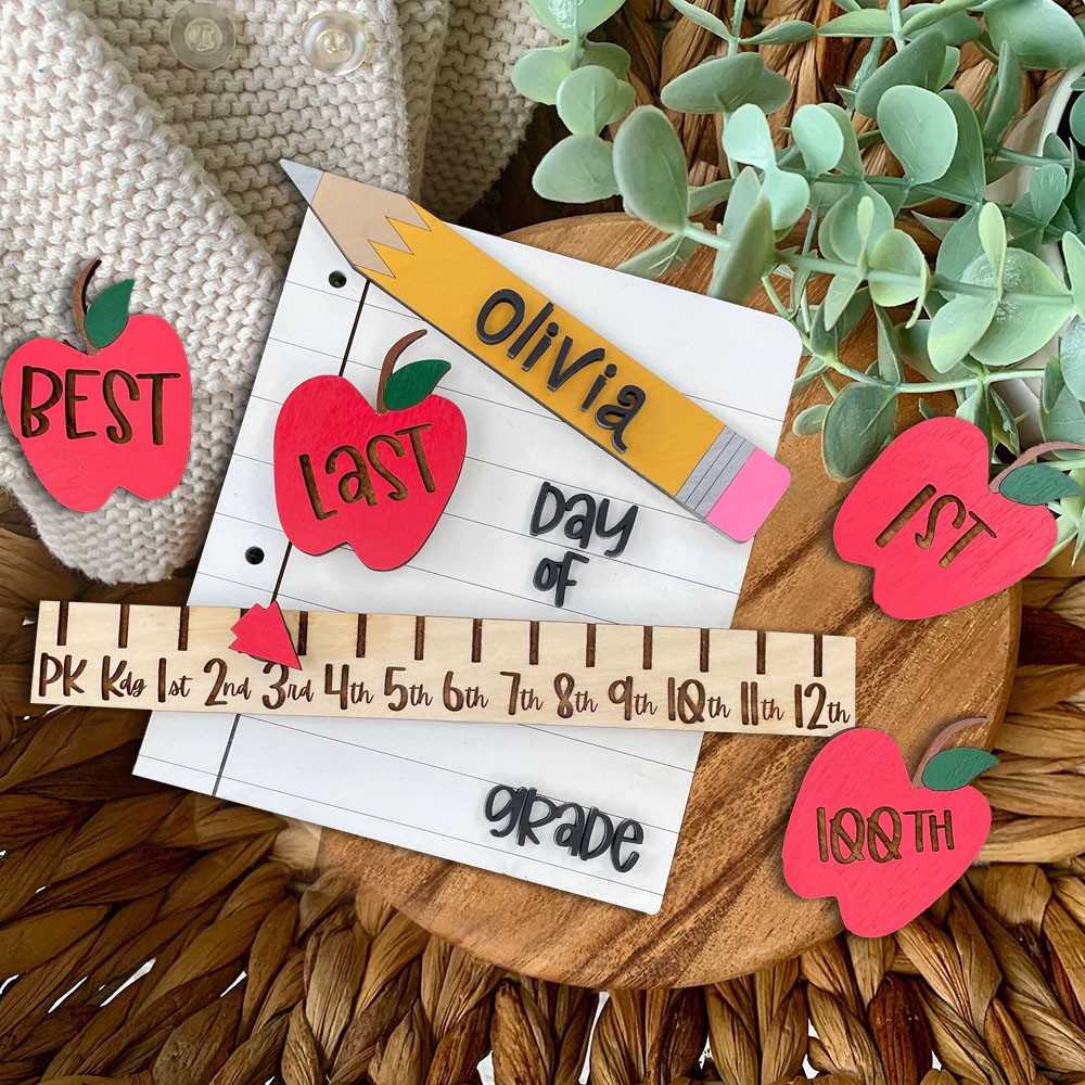 Aangepast Eerste/100e/Laatste dagbord Verwisselbaar Terug naar schoolbord Perfecte foto-rekwisiet cadeau-ideeën voor kinderen