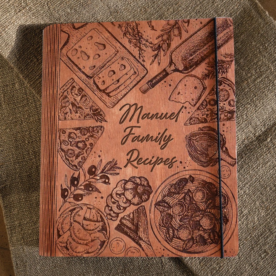 Gepersonaliseerd familie houten receptenboek blanco map familie aandenken cadeaus kerstcadeau voor moeder
