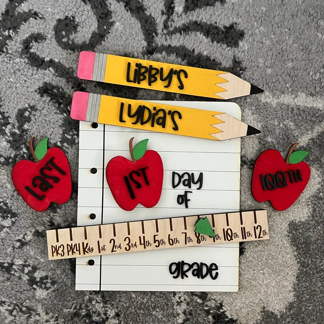 Gepersonaliseerd Eerste/100e/Laatste Dagbord met Namen Foto Prop Verwisselbare Terug naar School Cadeaus voor Kinderen