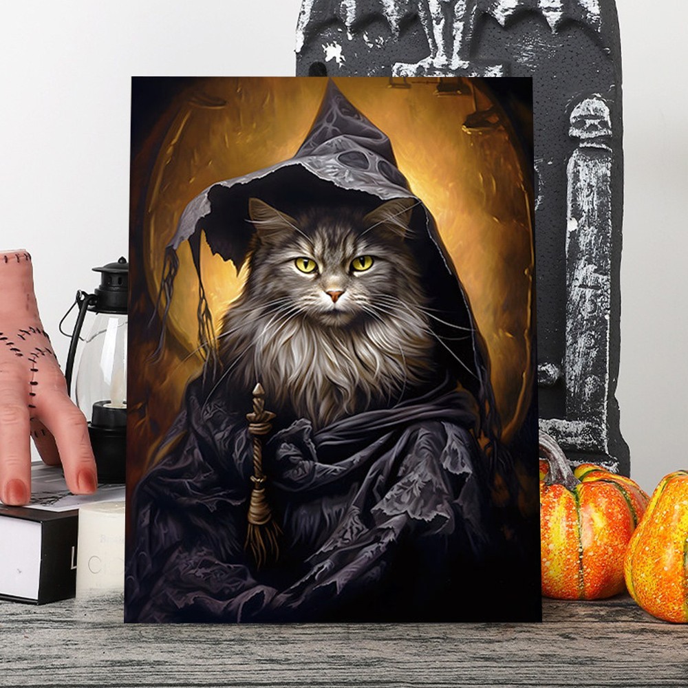 Gepersonaliseerd Halloween Huisdier Portret Frame Aangepaste Halloween Poster Grappige Muurkunst voor Huisdierliefhebbers Herinneringsgeschenken