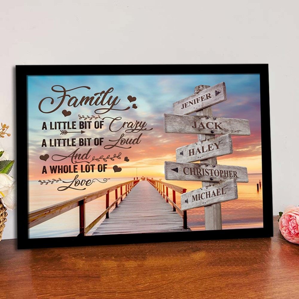 Gepersonaliseerde familie multi-namen straatnaambord zonsopgang landschap wandkunst familie aandenken geschenken