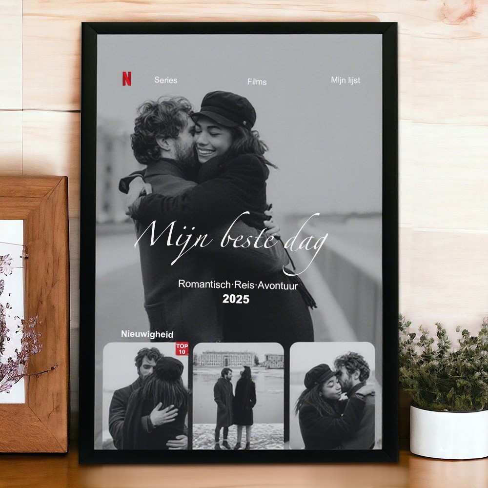 Gepersonaliseerde poster met foto van een koppel, gepersonaliseerd wandkunstcadeau voor een vriendin, perfect Valentijnsdagcadeau voor koppels, ideeën voor jubileumcadeaus