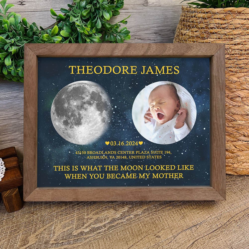 Aangepaste maanfase print frame Unieke geschenken voor nieuwe moeders Oma Moederdag cadeau