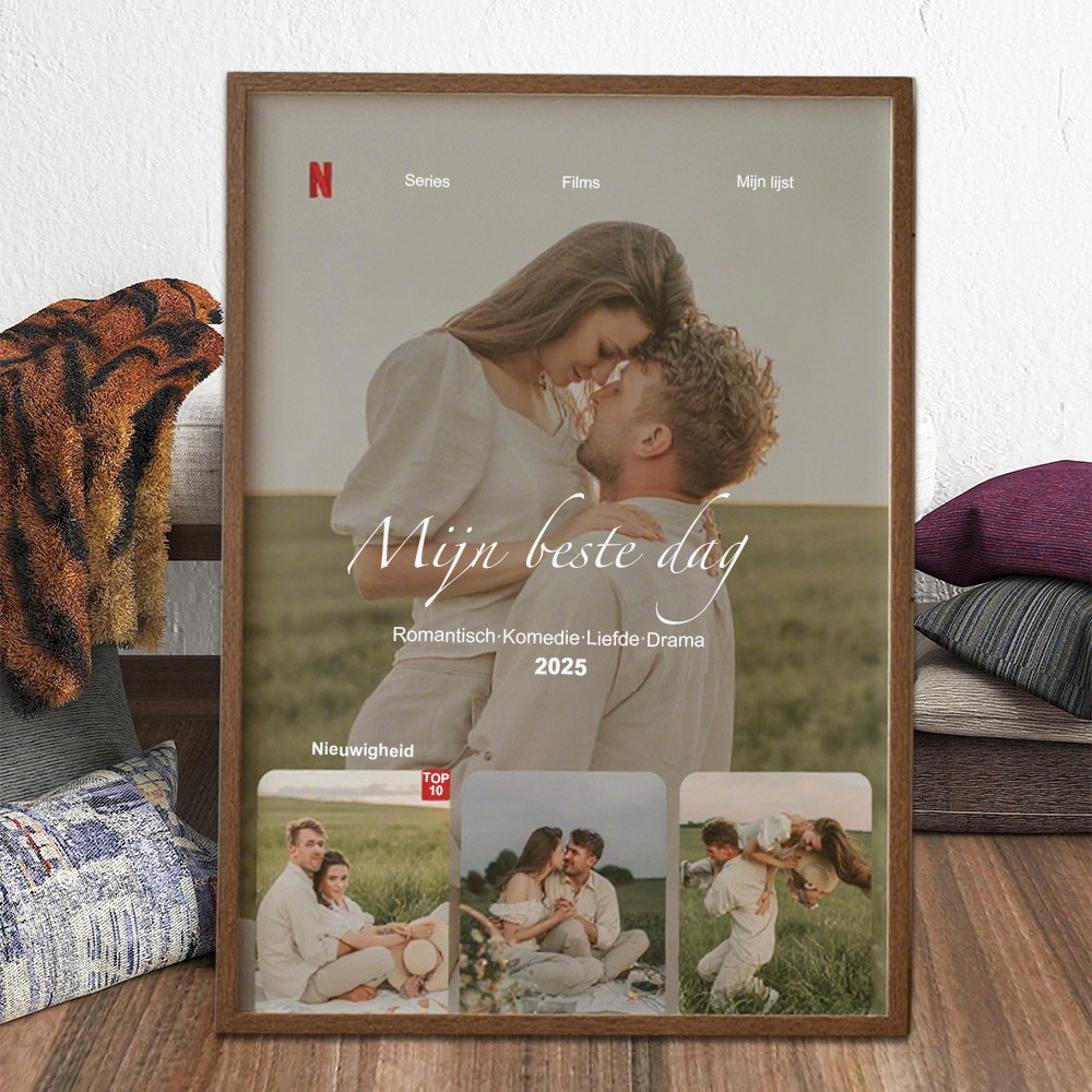Gepersonaliseerde Netflix-poster met koppelfoto Uniek Valentijnsdagcadeau Betekenisvol jubileumcadeau voor koppel