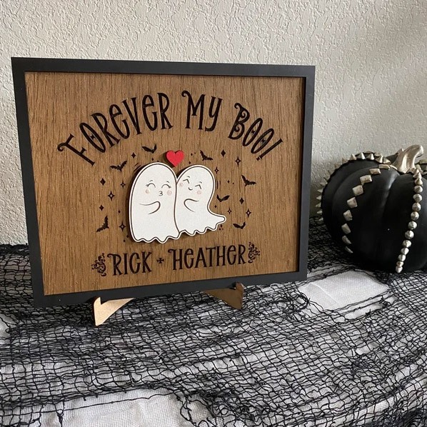 Forever My Boo Ghost Houten Bord Gepersonaliseerd Spookachtig Koppel Bord Grappige Halloween Cadeau Ideeën
