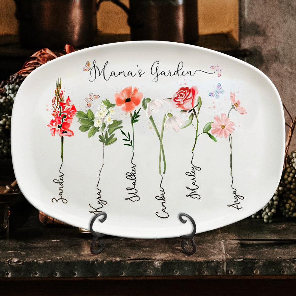 Gepersonaliseerde Mama's Garden Geboorte Bloemenschaal met Kindernamen Liefdescadeaus voor Oma Moeder Moederdag Cadeau