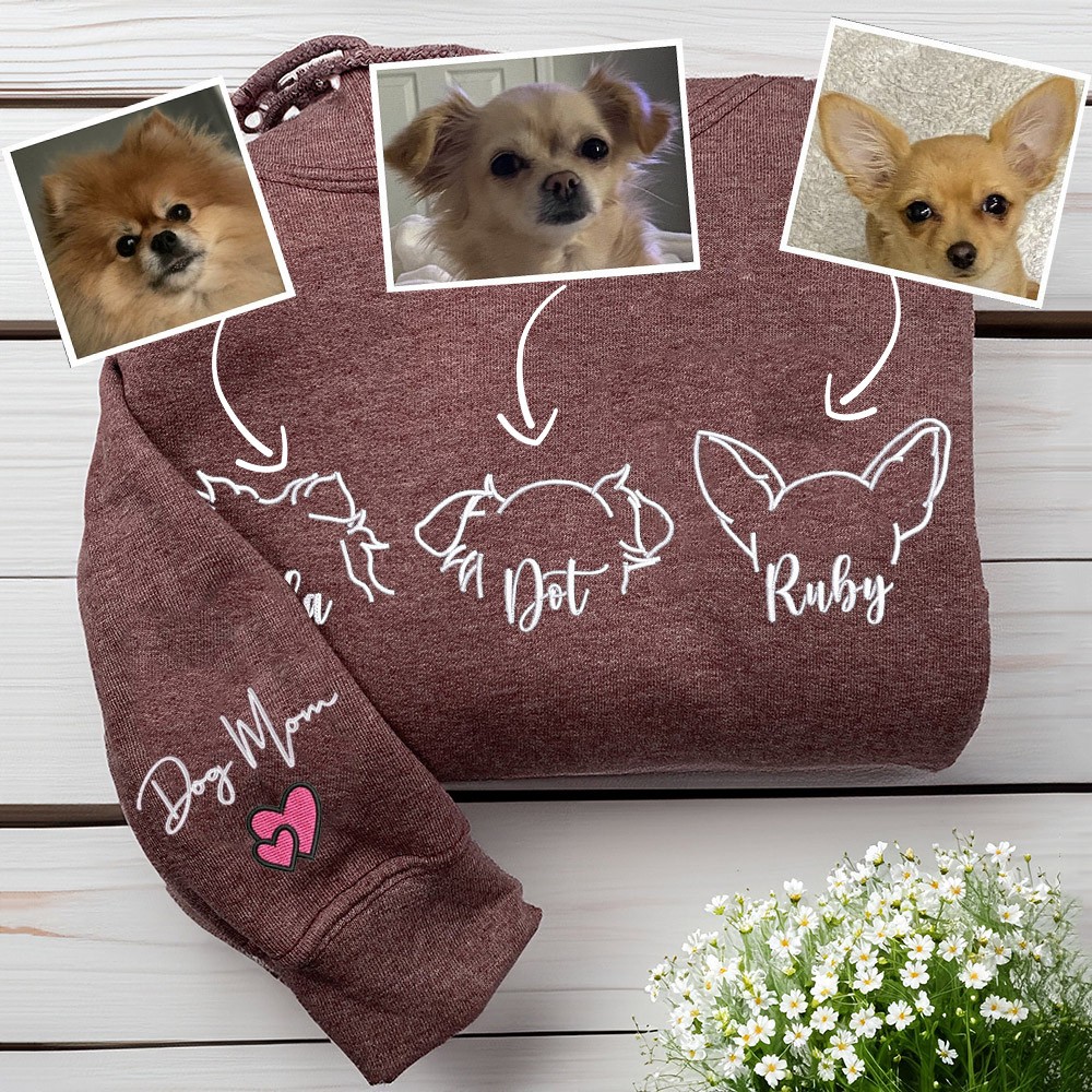 Gepersonaliseerd geborduurd huisdier sweatshirt hoodie cadeau voor dierenliefhebbers