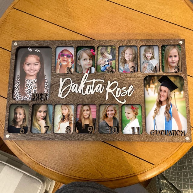 Aangepaste K-12 Schooljaren Fotolijst Houten Bord Voor Kinderen Terug naar School Geschenken
