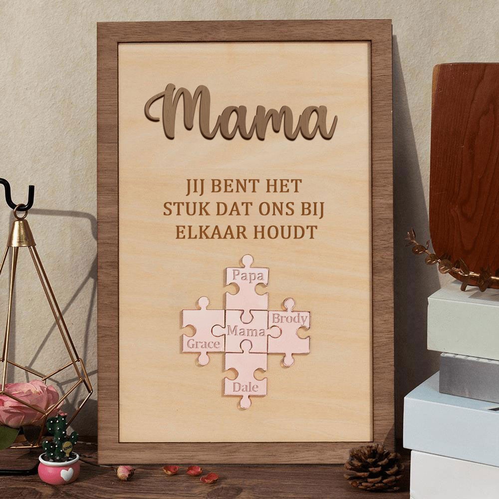 Gepersonaliseerde puzzelstukjes met acryl kindernamen, een uniek cadeau voor mama, Moederdagcadeaus