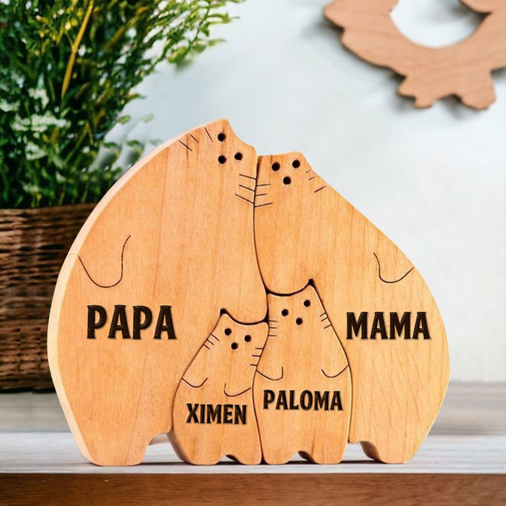 Gepersonaliseerde houten familienamen puzzelblokken bord Uniek familie cadeau voor moeder en oma Moederdag cadeau-ideeën