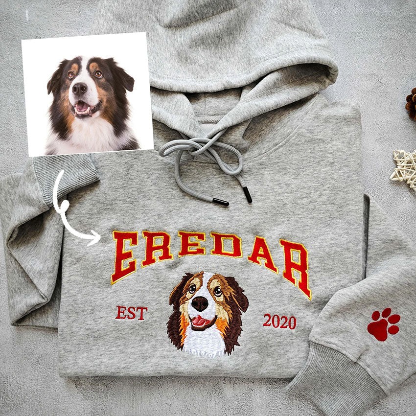 Gepersonaliseerd geborduurd huisdier sweatshirt hoodie cadeau voor dierenliefhebbers