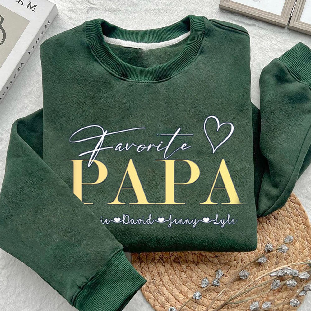 Aangepaste Papa Geborduurde Sweatshirt Hoodie Perfecte Vaderdag Cadeau-ideeën