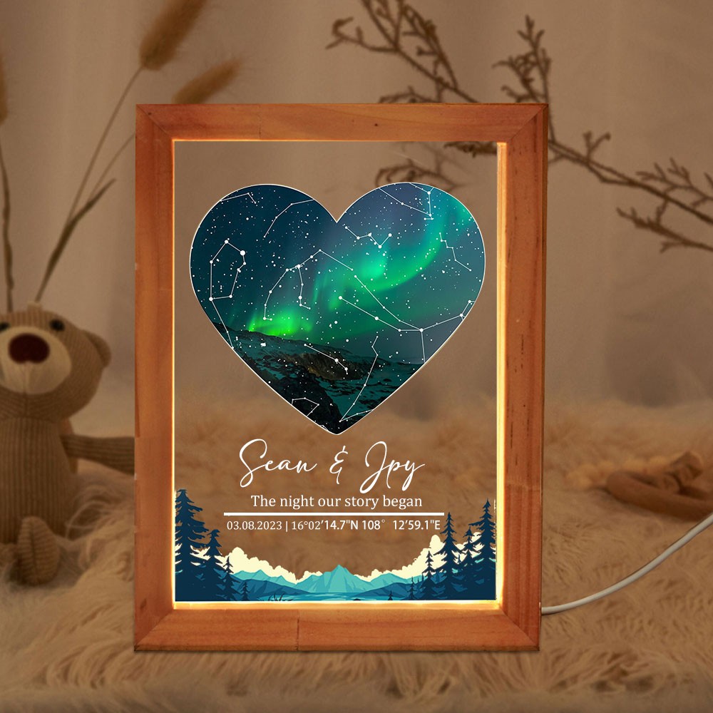 Aangepaste sterrenkaart nachtlampje op datum sterrenkaart cadeaus voor koppels jubileum cadeau-ideeën kerstcadeau