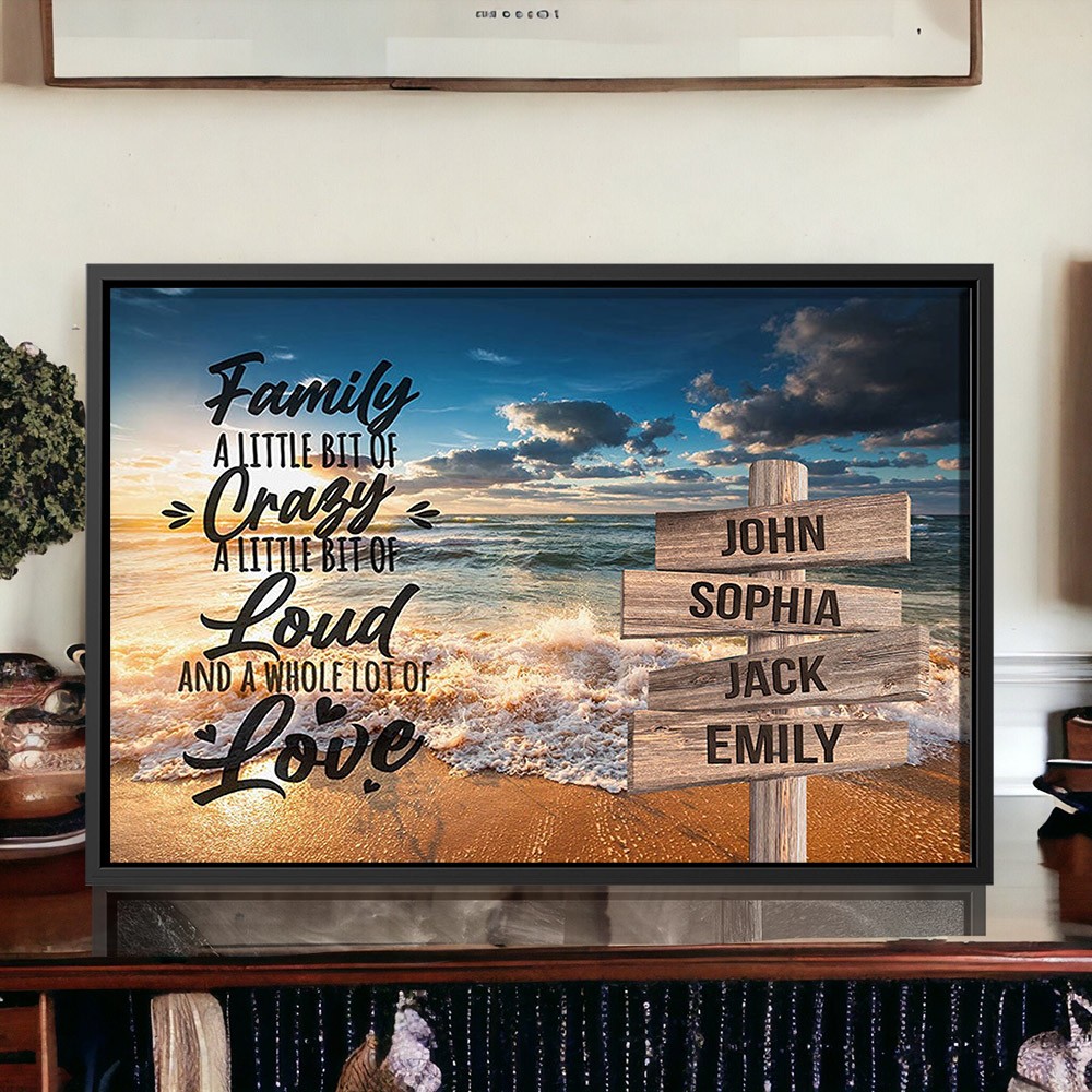 Gepersonaliseerd Sunset Beach Family Street Sign met meerdere namen, gepersonaliseerd familiecadeau