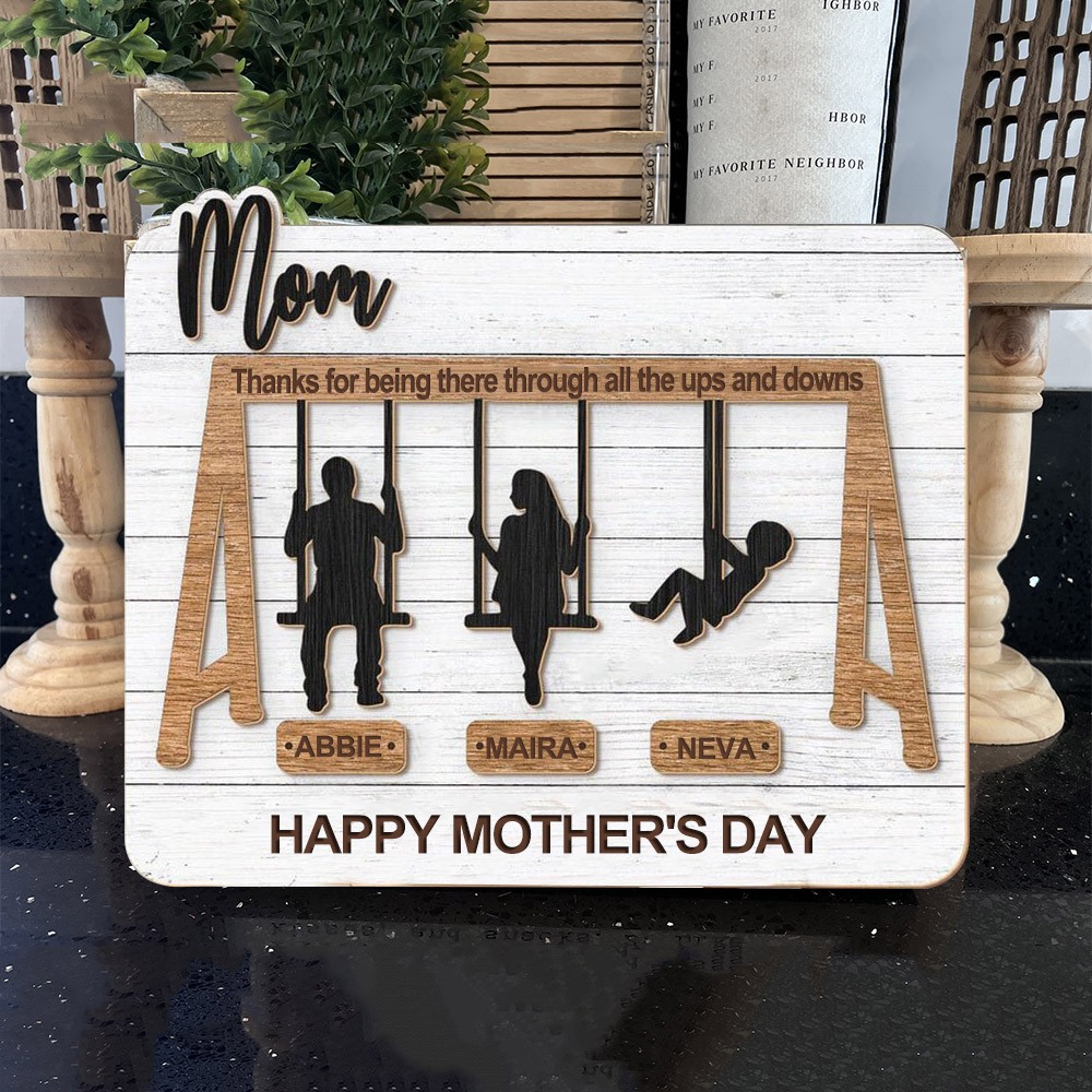 Gepersonaliseerd houten schommelbord met namen Cadeaus voor moeder Oma Moederdag cadeau-ideeën