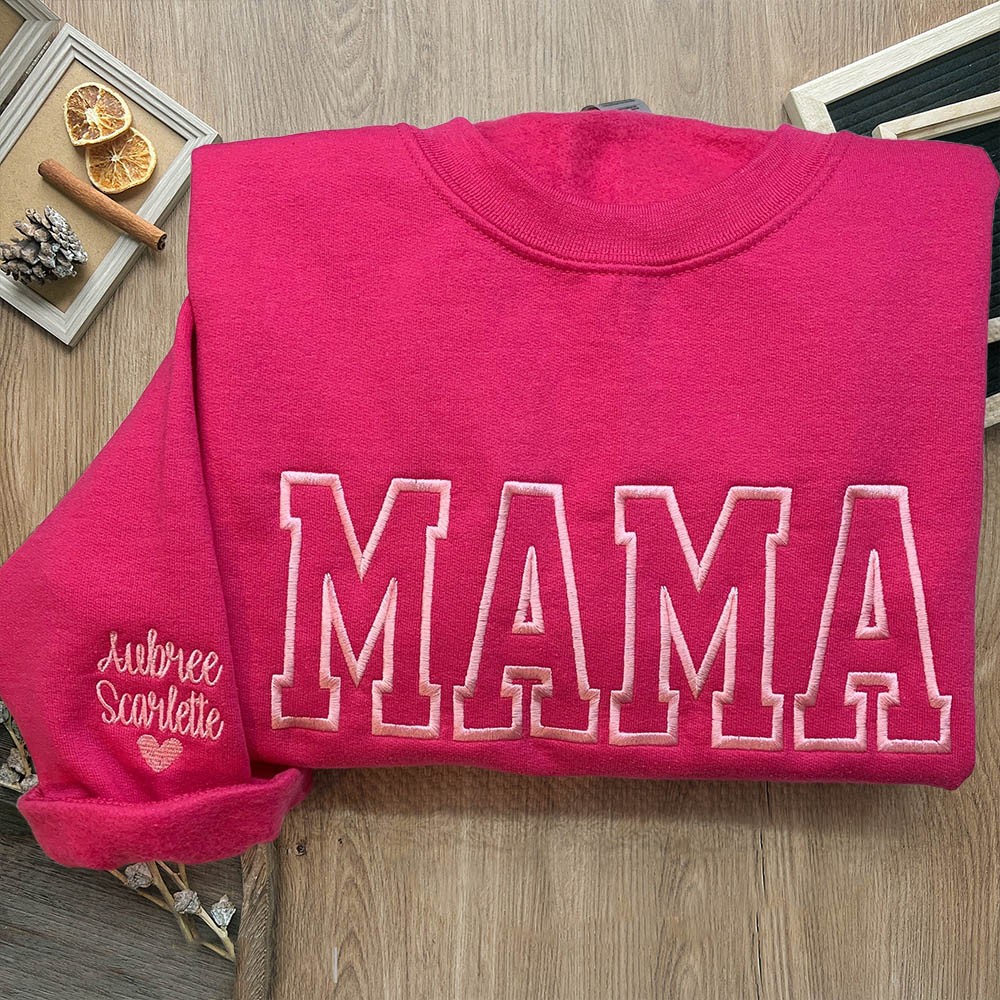 Aangepaste Mama Geborduurde Sweatshirt Hoodie Aandenken Cadeau Voor Moeder Oma Kerstcadeau Ideeën