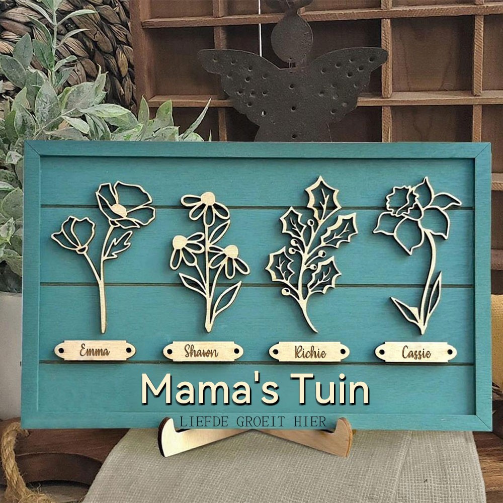 Gepersonaliseerd Houten Oma's Tuin Geboortebloem Fotolijst Bord Met Namen Kleinkinderen Uniek Verjaardagscadeau Voor Mama Oma Moederdag Cadeaus