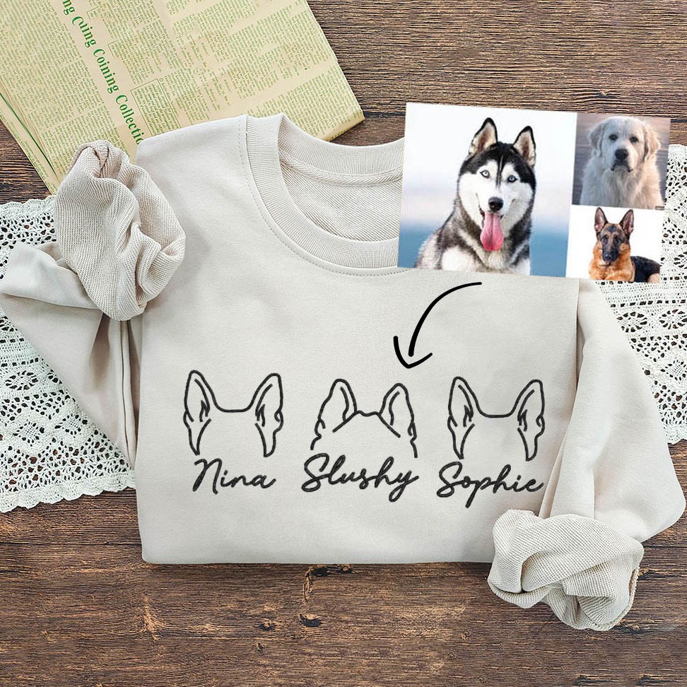 Gepersonaliseerd geborduurd huisdier sweatshirt hoodie cadeau voor dierenliefhebbers