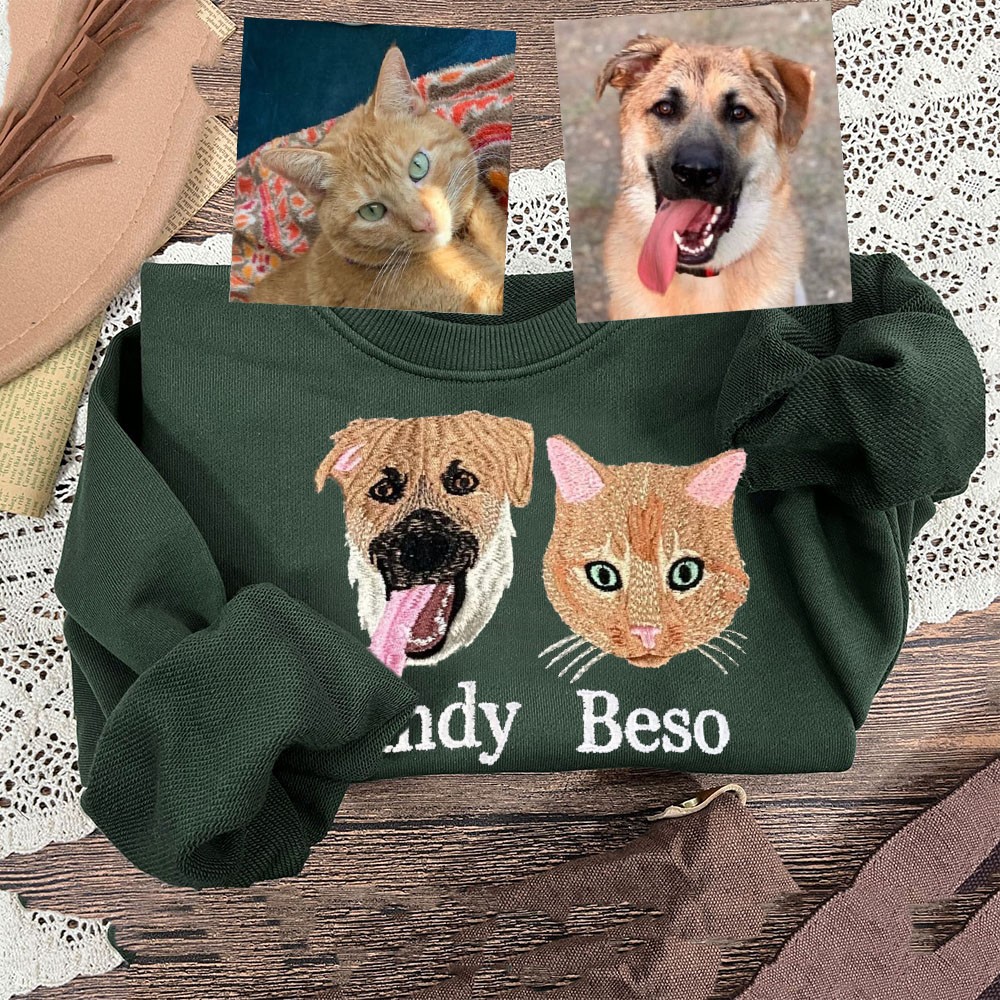 Gepersonaliseerd geborduurd huisdier sweatshirt hoodie cadeau voor dierenliefhebbers