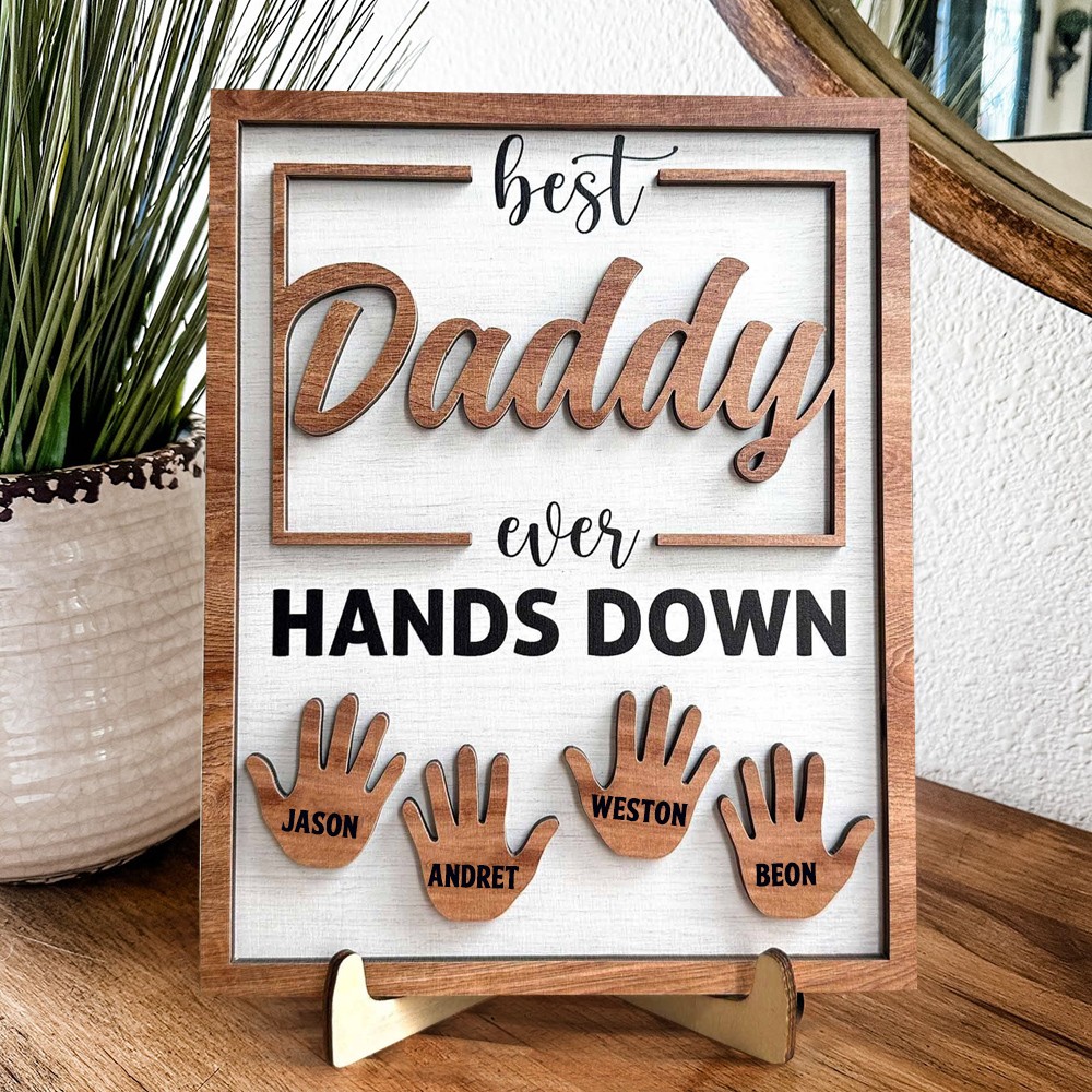 Gepersonaliseerd Beste Papa Ooit Zonder twijfel Bord Met Kindernamen Beste Vaderdagcadeau