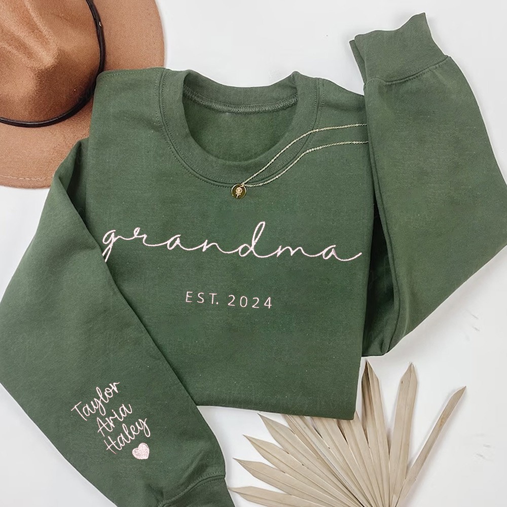Gepersonaliseerde Oma Geborduurde Sweatshirt Hoodie Herinneringscadeau Voor Moeder Oma Moederdag Cadeau-ideeën