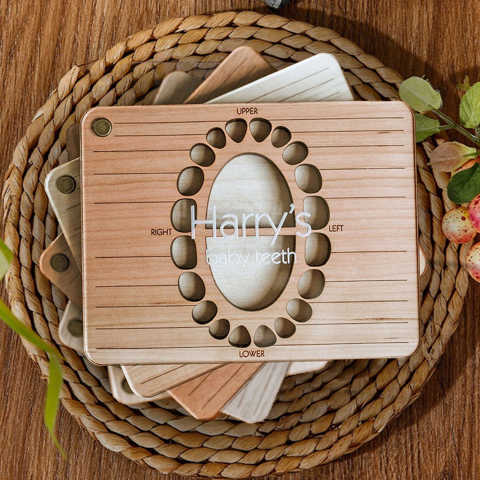 Gepersonaliseerde houten babytand opbergdoos Tandenfee doos Babyshower cadeau aandenken cadeau-ideeën