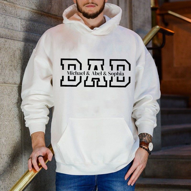 Aangepaste kunstprint vader geborduurd sweatshirt T-shirt Hoodie Vaderdagcadeaus