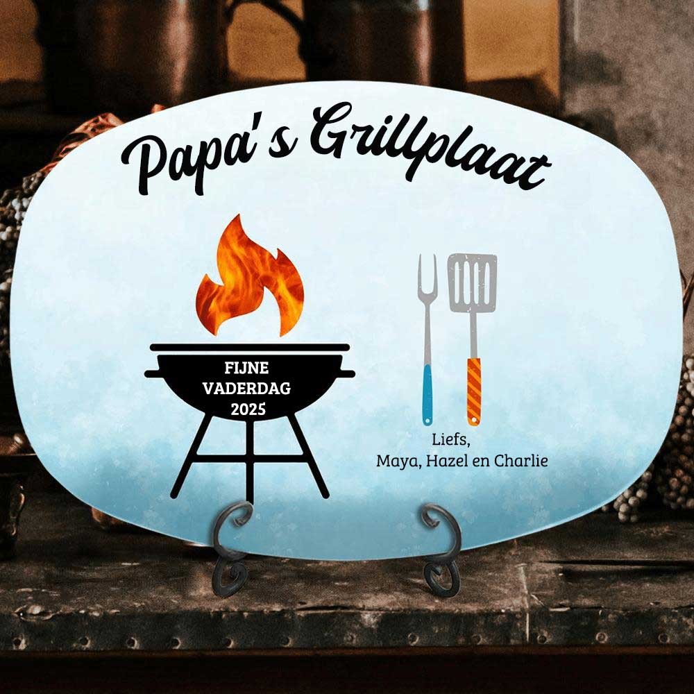 Gepersonaliseerde papa-bakplaat met de namen van de kinderen, gezinskeukencadeau, uniek cadeau voor papa, creatieve Vaderdaggeschenkideeën voor kookliefhebbers