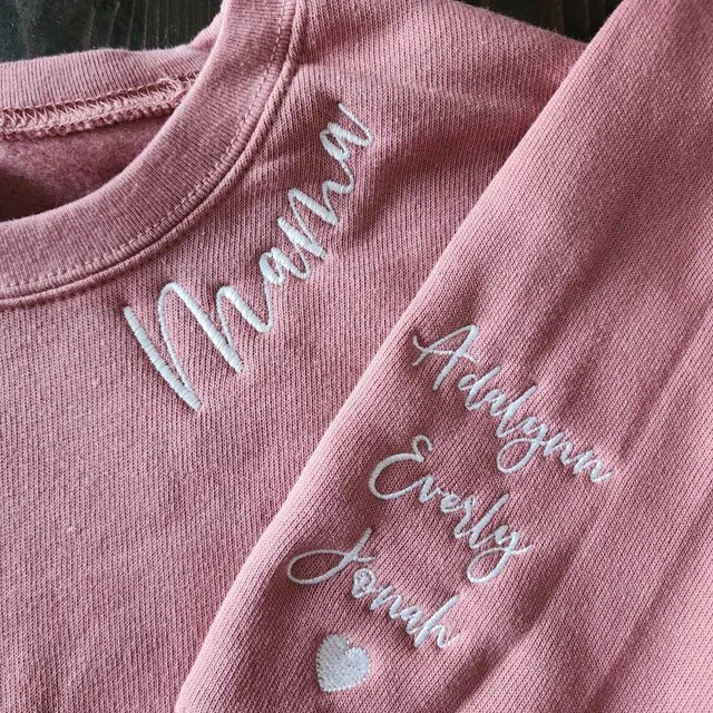Gepersonaliseerde Mama Geborduurde Sweatshirt Hoodie Met Namen Moederdag Cadeau