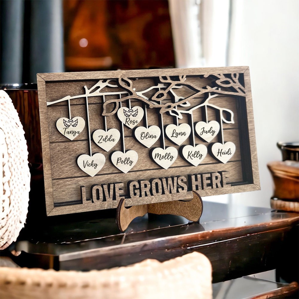 Gepersonaliseerd stamboombord met de naam van het kind voor Moederdag