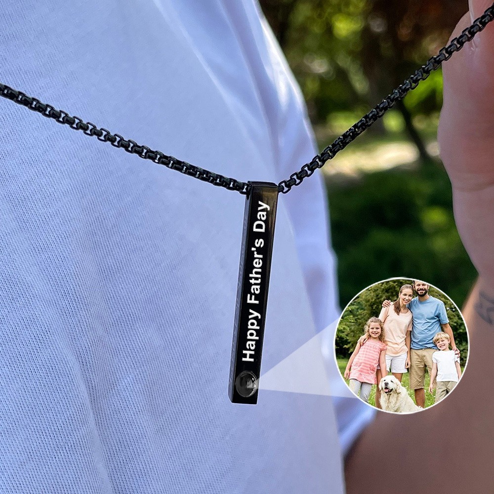 Gepersonaliseerde Beste Vader ter Wereld Projectie Ketting Vaderdag Cadeau