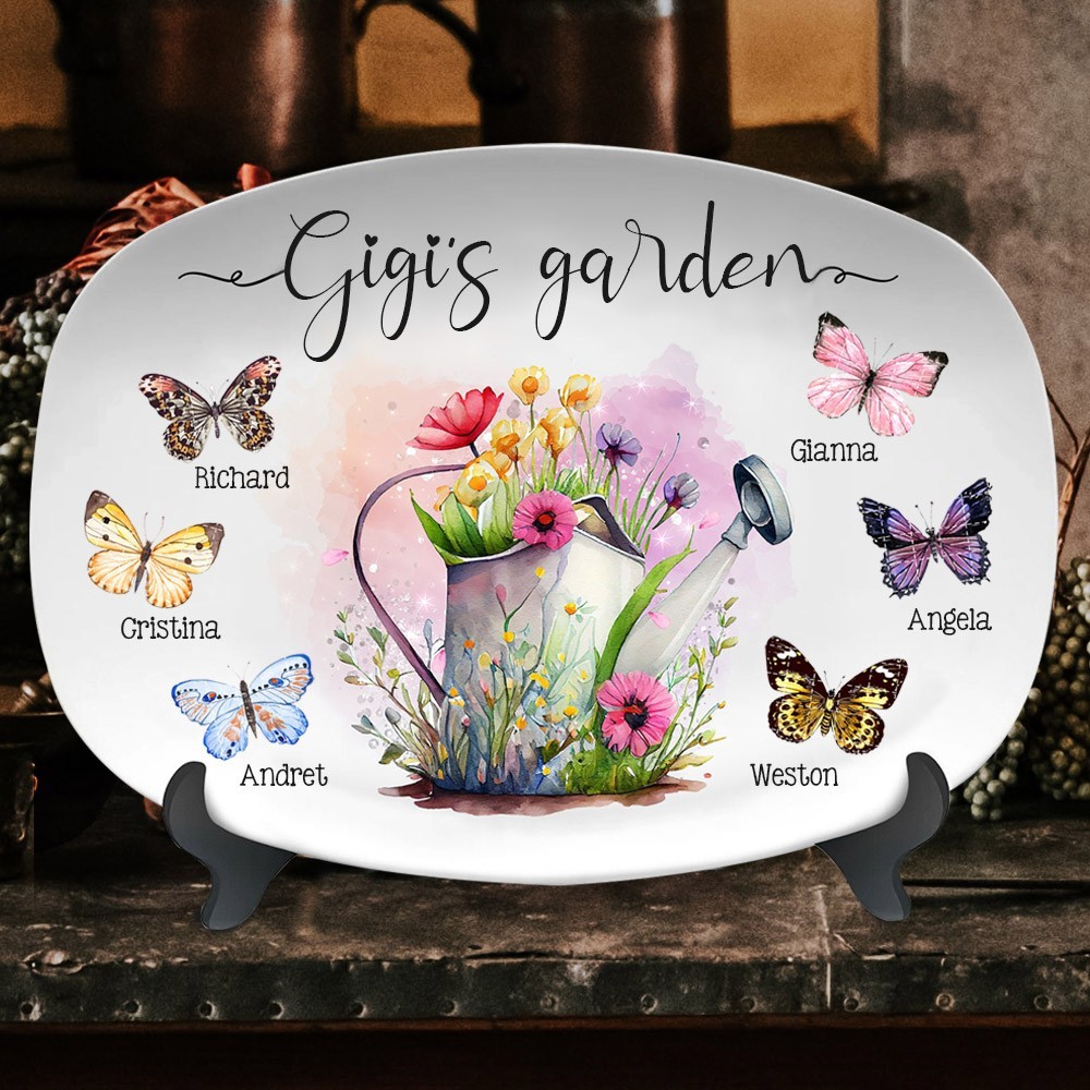 Gepersonaliseerde Gigi's Garden vlinderschaal met namen