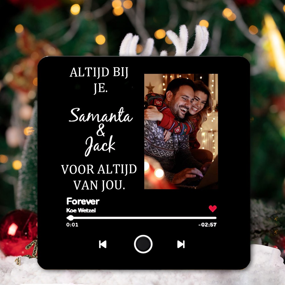 Gepersonaliseerde Spotify fotomuziekalbum koelkastmagneet, aangepaste koelkastmagneet voor koppels, jubileumcadeau, kerstcadeaus