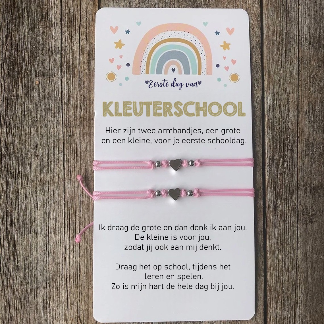 Eerste dag van de kleuterschool Mama en ik bijpassende armbanden Terug naar school armband voor kinderen